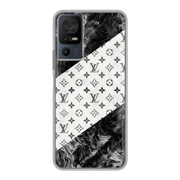 Чехол с рисунком «LV на белом» для TCL 40 SE Чехол с рисунком «LV на белом» для TCL 40 SE
