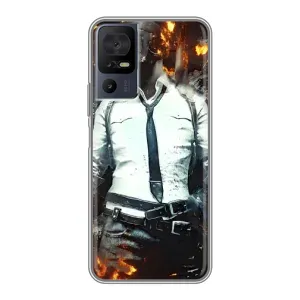 Силиконовый чехол с картинкой "Герой Pubg" на TCL 40 SE (Man Пубг)