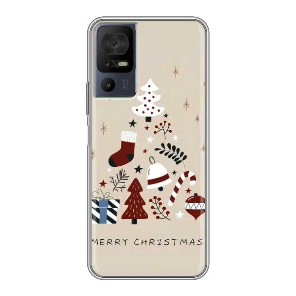 Чехол с рисунком «Merry Christmas» для TCL 40 SE Чехол с рисунком «Merry Christmas» для TCL 40 SE