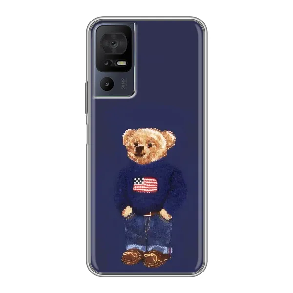 Чехол с рисунком «Мишка USA» для TCL 40 SE