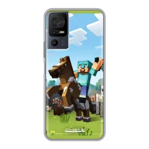 Чехлы для TCL 40 SE (Персонажи Майн Крафт) (На коне)