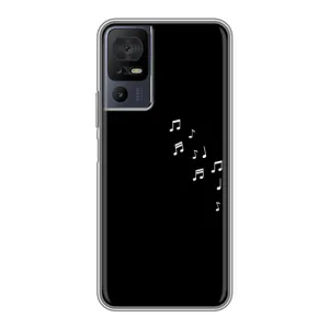 Чохол з картинками на чорному фоні для TCL 40 SE (Ноти)