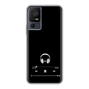 Чохол з картинками на чорному фоні для TCL 40 SE (Плеєр)