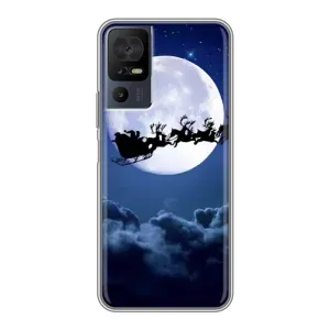Чехол Санта Клаус для TCL 40 SE (Санта - луна)