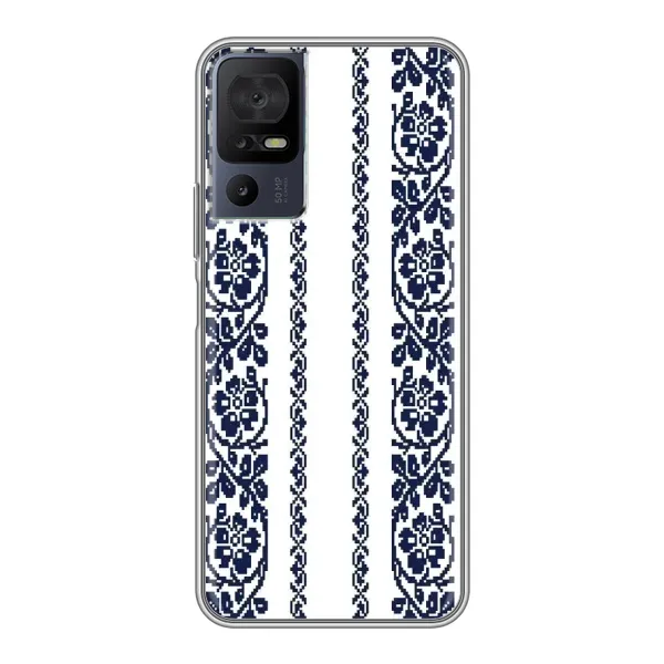 Чехол с рисунком «Синяя вышиванка» для TCL 40 SE Чехол с рисунком «Синяя вышиванка» для TCL 40 SE
