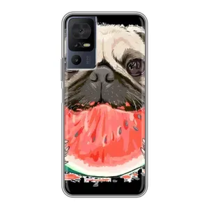Чохол (ТПУ) Милі песики для TCL 40 SE (Смішний Мопс)