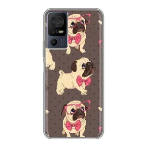 Чохол (ТПУ) Милі песики для TCL 40 SE (Песик Мопсікі)