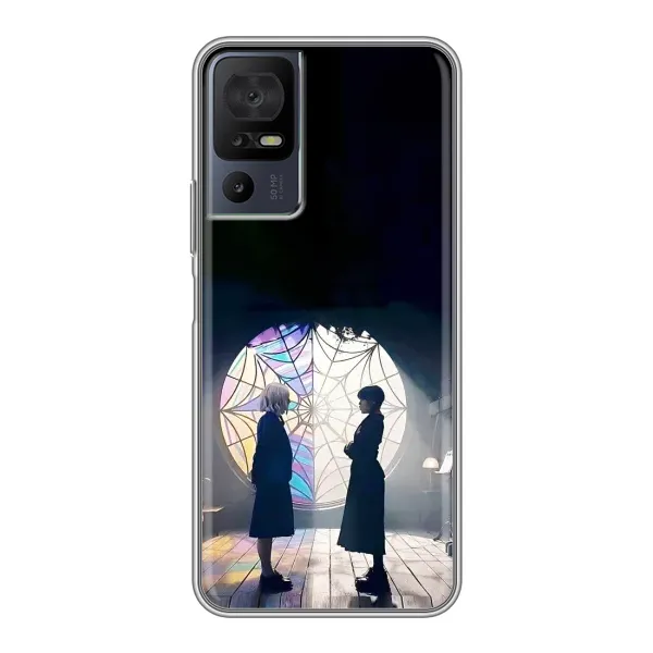 Чехол с рисунком «Уэнсдей и Энди» для TCL 40 SE