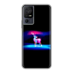 Силиконовый бампер с картинкой животных для TCL 40 SE (Яркий олень)
