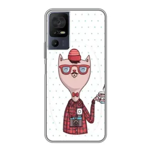 Чехол с рисунком «Кот аристократ» для TCL 50 5G