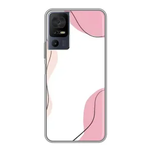 Чехол цветочный дизайн для TCL 50 5G (Розовый фон)
