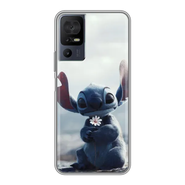 Чехол с рисунком «Стич с цветочком» для TCL 50 5G Чехол с рисунком «Стич с цветочком» для TCL 50 5G