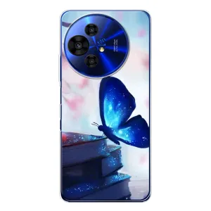 Силиконовый бампер с картинкой животных для TCL 50 NxtPaper (Бабочка синяя)