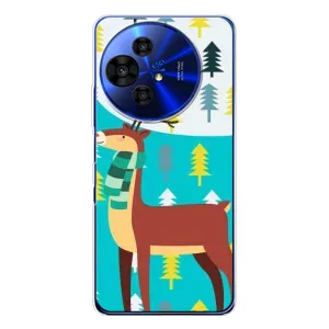 Силиконовый бампер с картинкой животных для TCL 50 NxtPaper (Олень с шарфом)