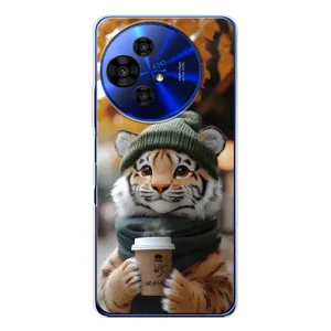 Печатный чехол «Зверята с кофе» для TCL 50 NxtPaper (Тигр с кофе)