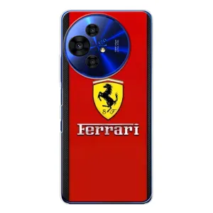 Силиконовый бампер с картинкой машины на TCL 50 Pro NxtPaper (Ferrari Logo)