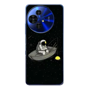 Силиконовый Чехол с принтом "Космонавты" на TCL 50 Pro NxtPaper (Космонавт на рыбалке)