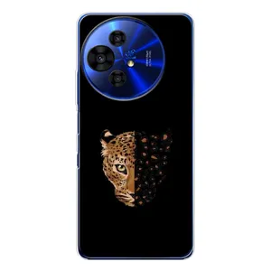 Чохол з леопардовим принтом на TCL 50 Pro NxtPaper (Леопард на чорному)