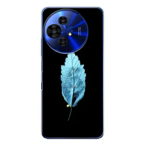 Чехол с картинками на черном фоне для TCL 50 Pro NxtPaper (Листочек)