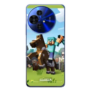 Чехлы для TCL 50 Pro NxtPaper (Персонажи Майн Крафт) (На коне)