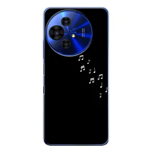 Чехол с картинками на черном фоне для TCL 50 Pro NxtPaper (Ноты)