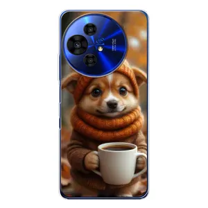Друкований чохол 'Звірята з кавою' для TCL 50 Pro NxtPaper (Песик з кавою)
