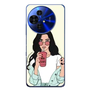 Силіконовый Чохол на TCL 50 Pro NxtPaper з картинкой Модных девушек (З напоєм)