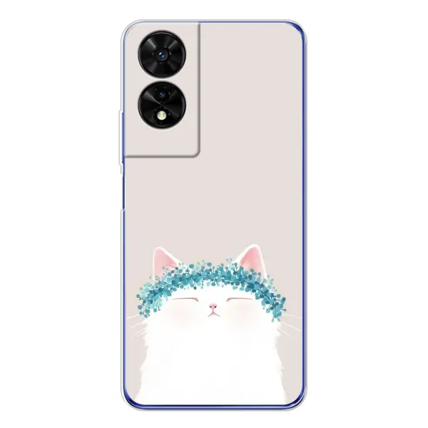 Чехол с рисунком «Белый котик» для TCL 505 Чехол с рисунком «Белый котик» для TCL 505