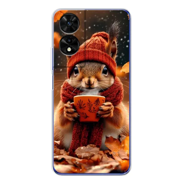 Чехол с рисунком «Белка с кофе» для TCL 505 Чехол с рисунком «Белка с кофе» для TCL 505