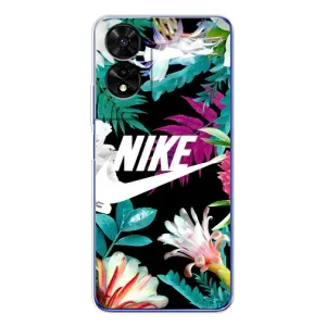 Силиконовый Чехол на TCL 505 с картинкой Nike (Цветочный Nike)
