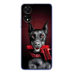 Чехол ДОБЕРМАН для TCL 505 (Доберман злой)