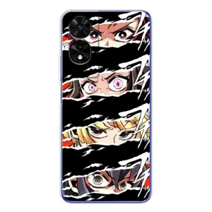 Силиконовые чехлы с глазами Anime для ТКЛ 505 (Глаза на чорном)