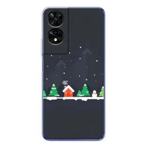 Силиконовый бампер на рождество для TCL 505 (Город зимний)