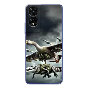 Чехол с мемами тралалело тралала для TCL 505 (Гусини и крокодило)