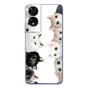 Силиконовый чехол с котиком для TCL 505 (Коты)