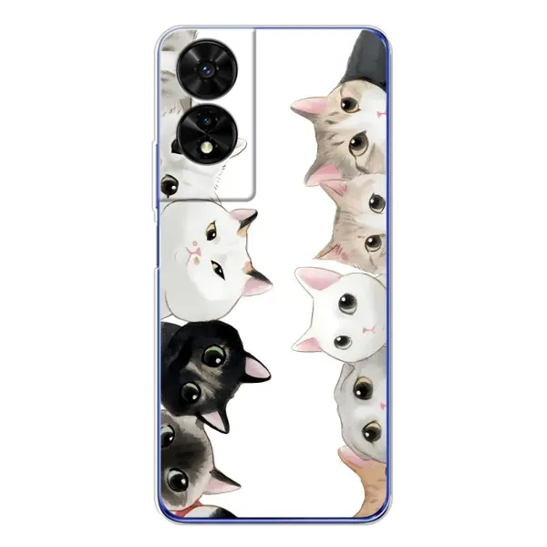 Чехол с рисунком «Коты» для TCL 505