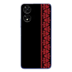 Силиконовый Чехол на TCL 505 (Красная Вышиванка)