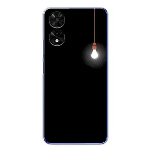 Чехол с картинками на черном фоне для TCL 505 (Лампочка)