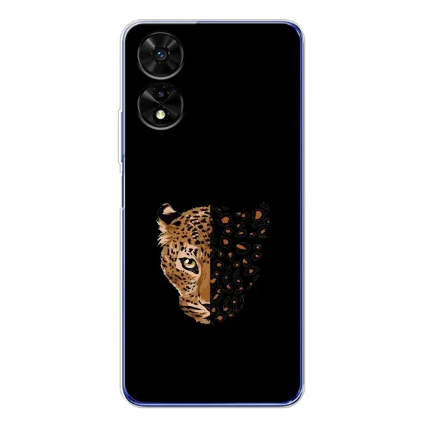 Чехол с рисунком «Леопард на черном» для TCL 505