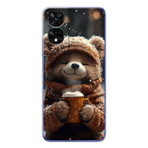 Чехол с рисунком «Медвежонок с кофе» для TCL 505 Чехол с рисунком «Медвежонок с кофе» для TCL 505