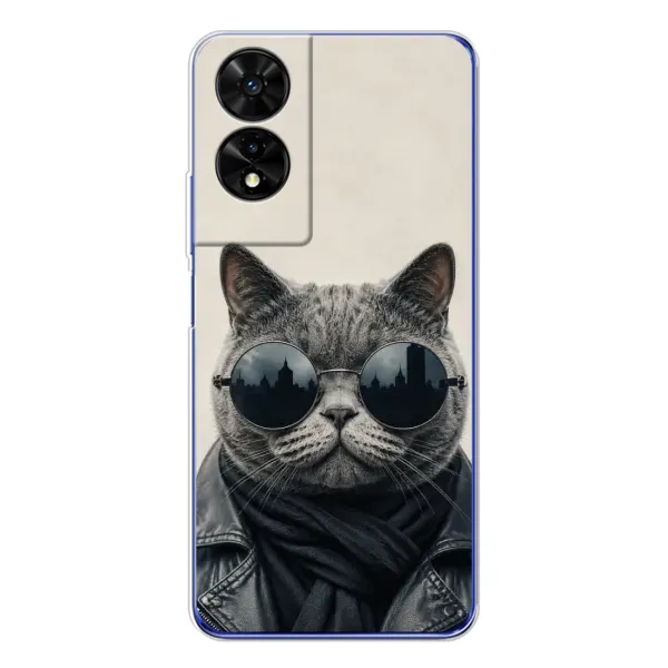 Чехол с рисунком «Модный кот» для TCL 505 Чехол с рисунком «Модный кот» для TCL 505