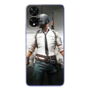 Силиконовый чехол с картинкой "Герой Pubg" на TCL 505 (Пабг)