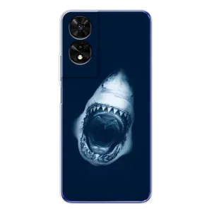 Силиконовый бампер с картинкой животных для TCL 505 (Пасть Акулы)