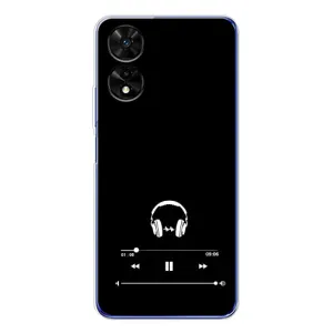 Чехол с картинками на черном фоне для TCL 505