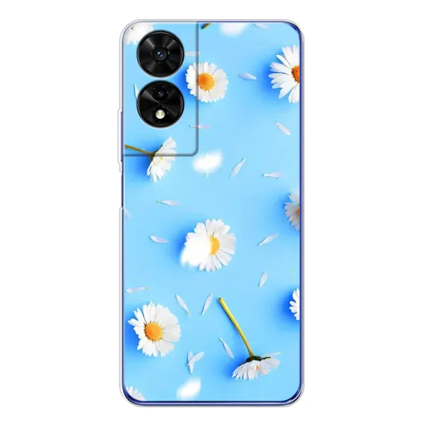 Чехол с рисунком «ромашки на голубом» для TCL 505