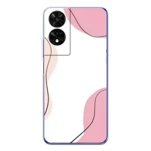 Чохол квітковий дизайн для TCL 505 (Рожевий фон)