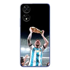 Чехлы Лео Месси Аргентина для TCL 505 (Счастливый Месси)