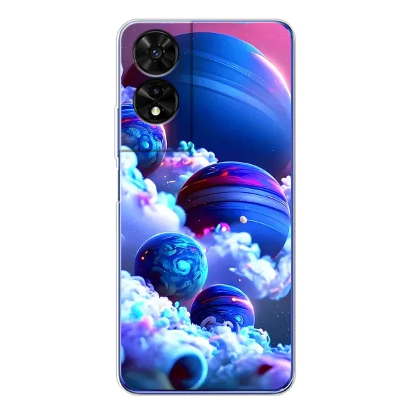 Чехол с рисунком «Синие планеты» для TCL 505