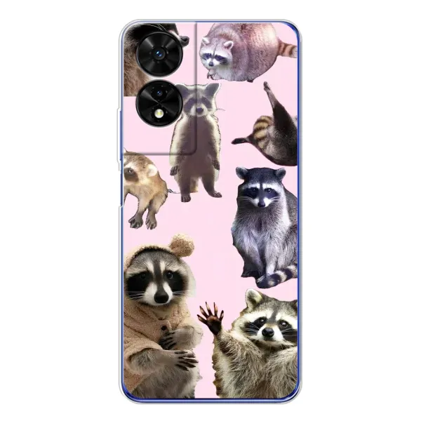 Чехол с рисунком «Смешные Еноты» для TCL 505 Чехол с рисунком «Смешные Еноты» для TCL 505