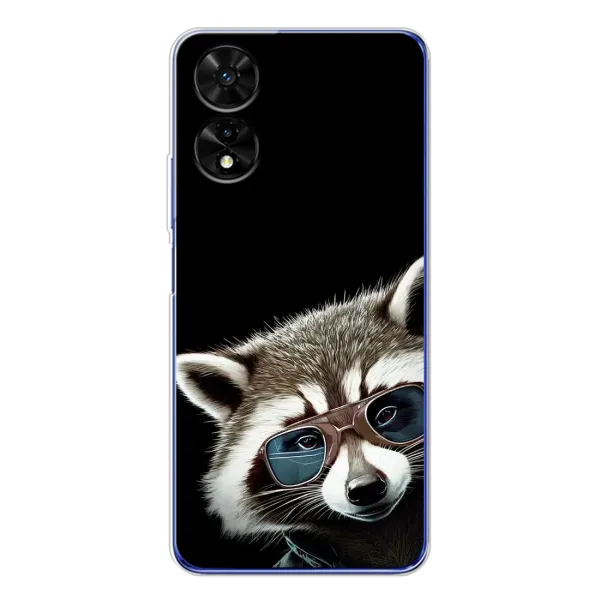 Чехол с рисунком «Стильный Енот» для TCL 505 Чехол с рисунком «Стильный Енот» для TCL 505